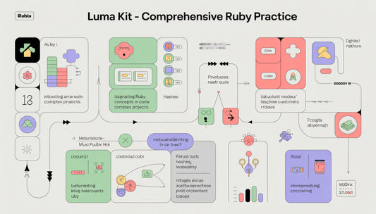 Luma Kit - Comprehensive Ruby Practice diagram with various colored boxes and arrows.