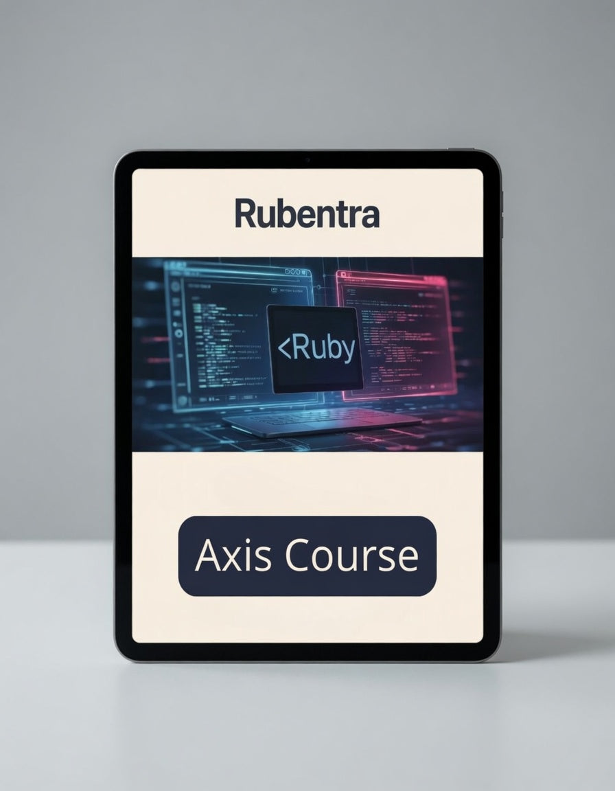 Rubentra Axis Course on a tablet with a gray background
