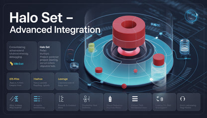 Halo Set Advanced Integration graphic with a red and gray component on a dark background