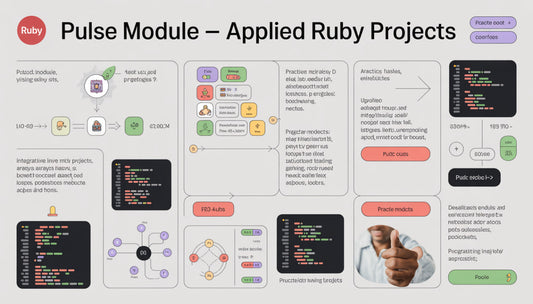 Pulse Module for Applied Ruby Projects with various icons and text on a white background