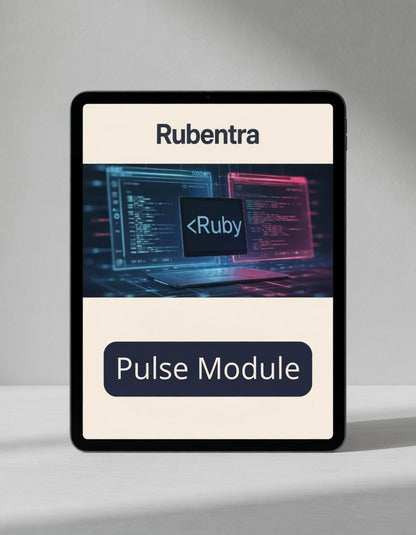 Rubentra Pulse Module on a tablet with a technical background