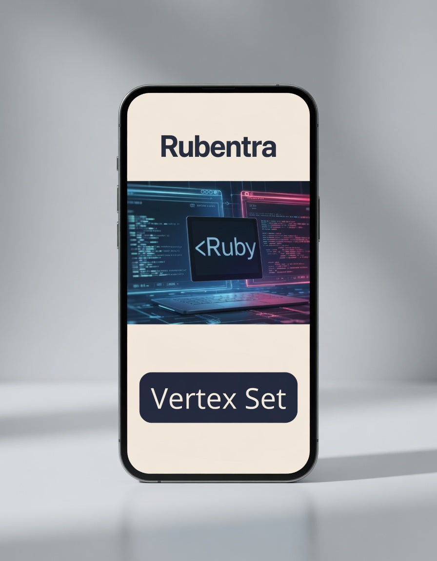 Phone displaying Rubentra app with Ruby programming language theme